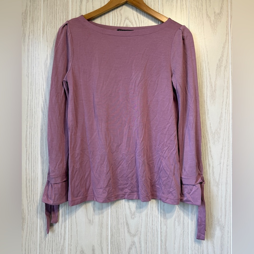 Banana Republic Mauve Long Sleeve Tie Cuff Top Size XS Like New